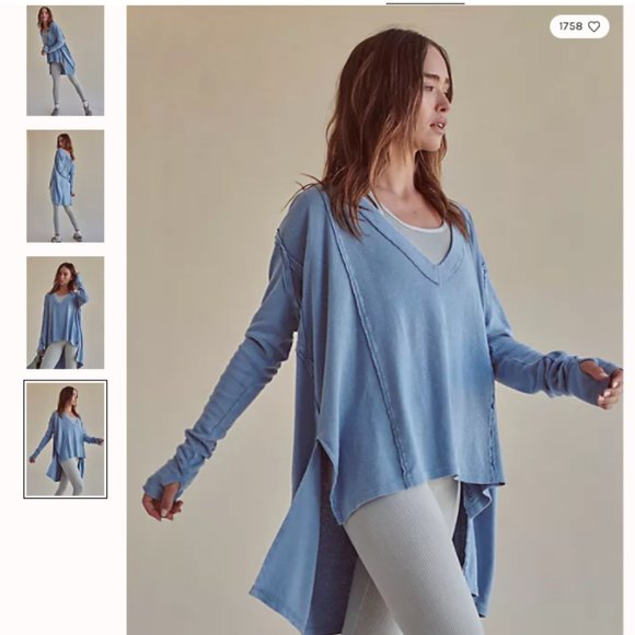Free People Tops - Free People - Visionary Long-Sleeve: color: winter sky - Size Small.